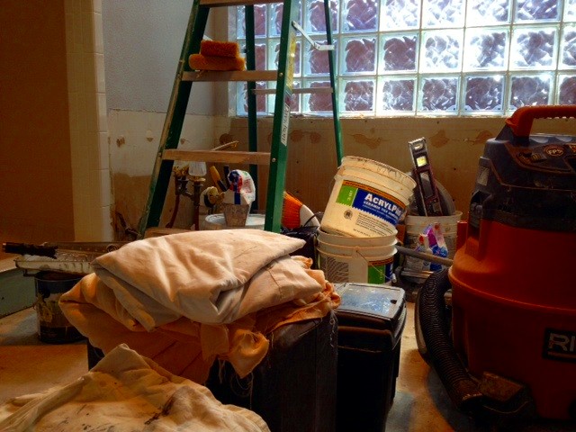 My bathroom remodeling project five weeks into the process (Credit: Janet Denison)