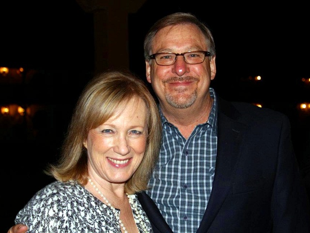 Kay Warren with her husband Rick Warren, pastor of Saddleback Church, at a minister and wives dinner, November 2011 (Credit: Kay Warren via Facebook)