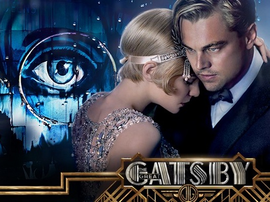 Leonardo DeCaprio and Carey Mulligan, co-stars in the 2013 version of The Great Gatsby by F. Scott Fitzgerald, pose in an embrace for a promotional piece (Credit: Warner Brothers Studios)