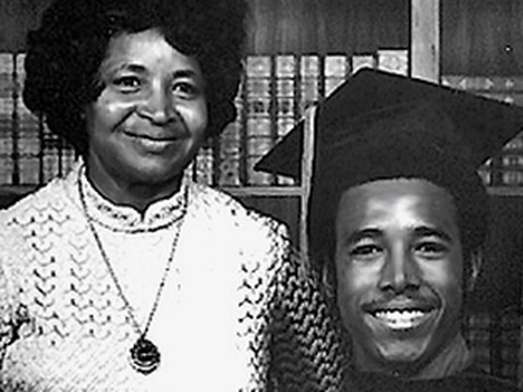 Ben Carson celebrates his graduation from Yale University in 1973, with his mother, Sonya, and his wife, Candy (Credit: Carson family)