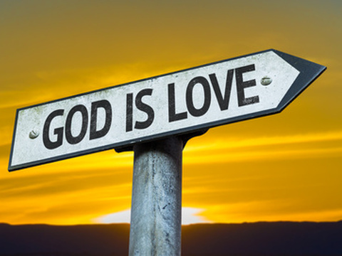 God is Love sign with a sunset background (Credit: gustavofrazao via Fotolia)